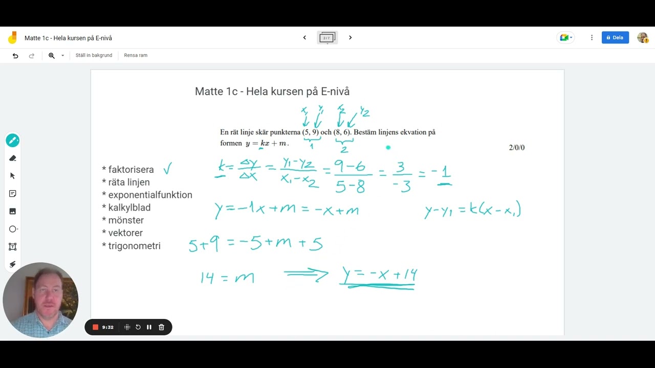 Matte 1B/1C - Hela kursen på E nivå