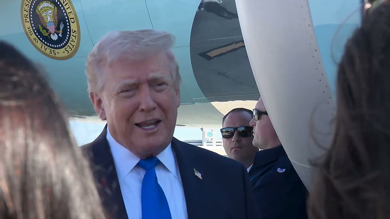 President Trump Gaggles with Press Upon Departure in Palm Beach, FL, Mar. 23, 2026