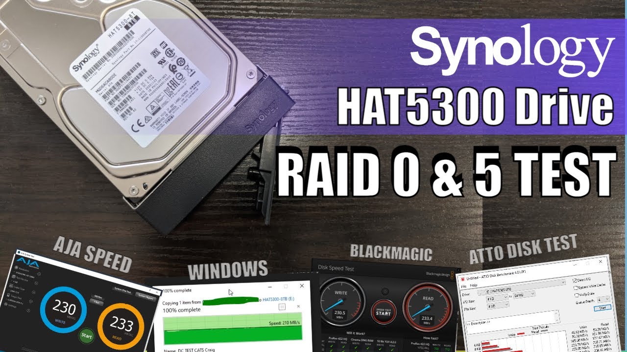 Synology NAS HAT5300 HDD Performance - RAID 0-5 10Gbe Test