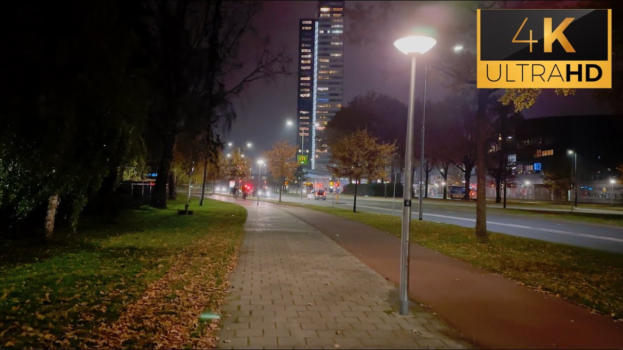 【4K HDR】Night Walk in Eindhoven (Woensel) - Netherlands 🇳🇱