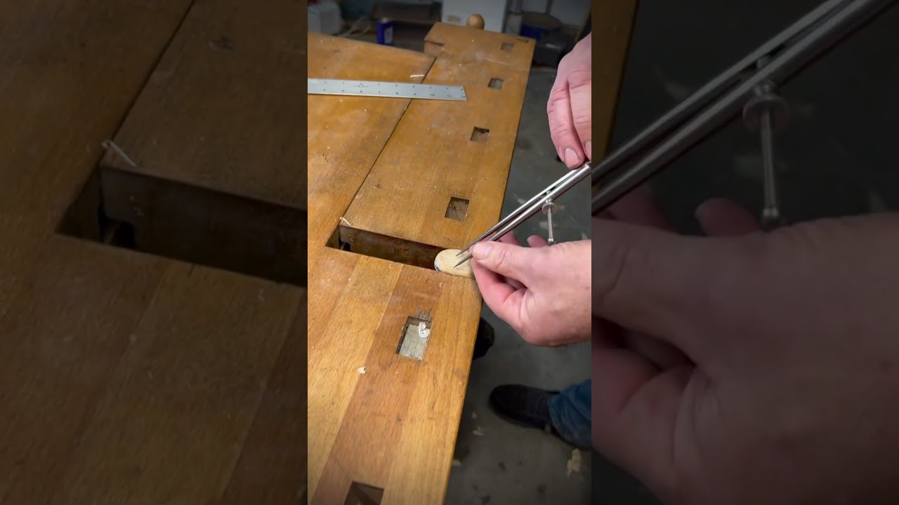 Using dividers to find center on odd shaped work