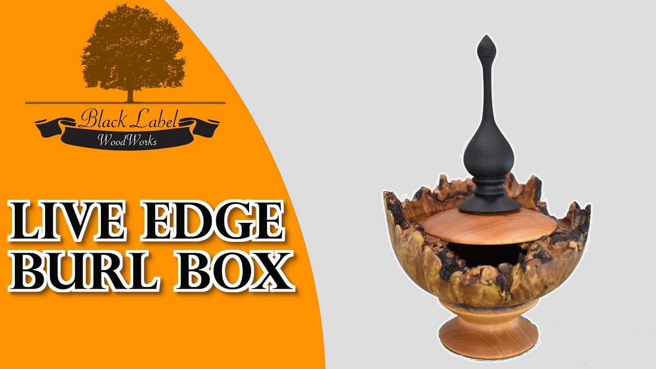 Woodturning Live edge maple burl box with finial.  Ways to use scrap burl pieces
