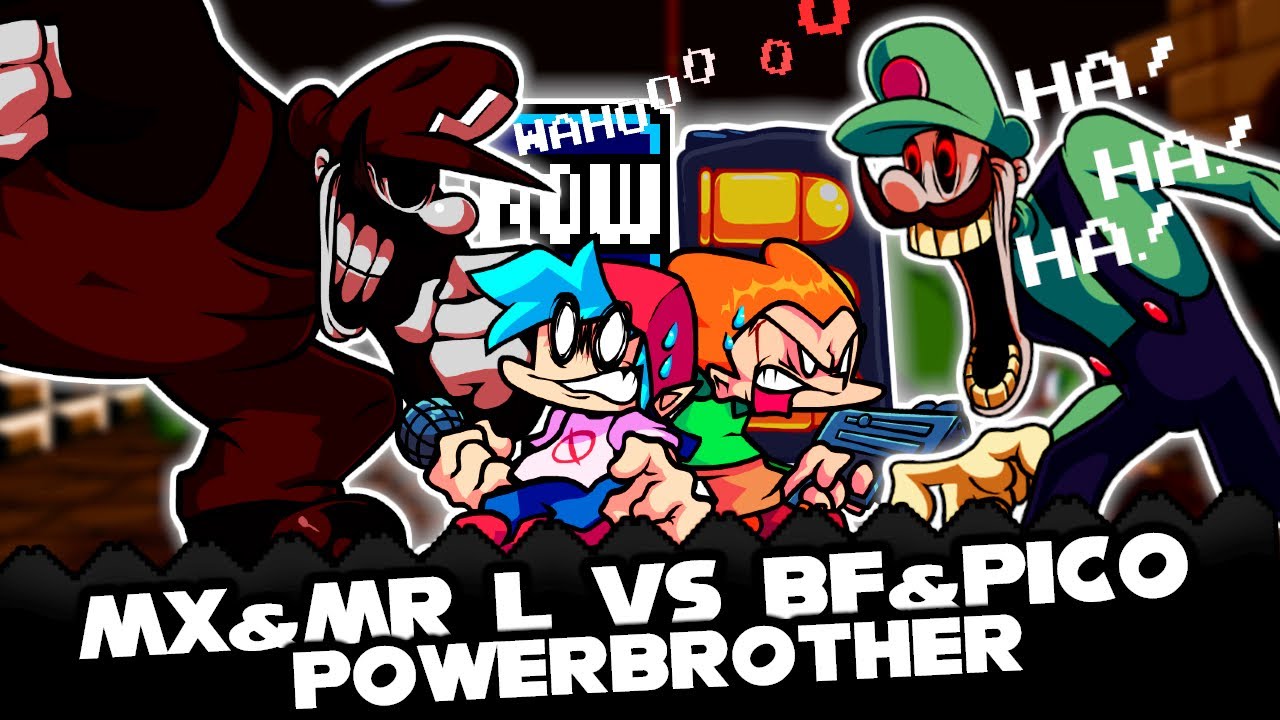 FNF | MX & MR L Vs BF & Pico | PowerDown DUET - Mario's Madness V2 | Mods/Gameplay/Cover |