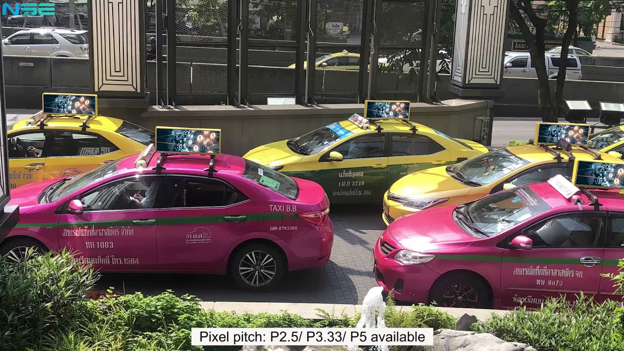 NSE Slim Type Outdoor Car Top LED Display/Screen/Sign in Thailand