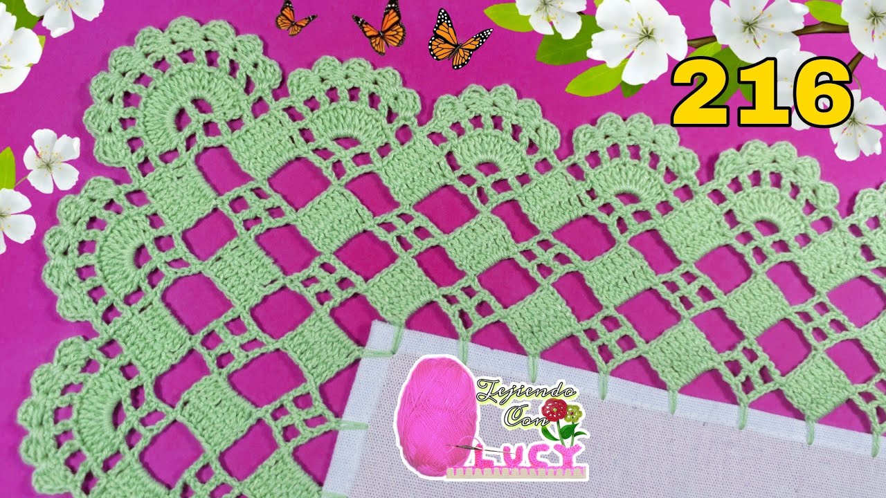 PUNTILLA 216/ESPECTACULAR Puntilla  de 4 VUELTAS para servilleta o mantel facil de realizar🌺🌸
