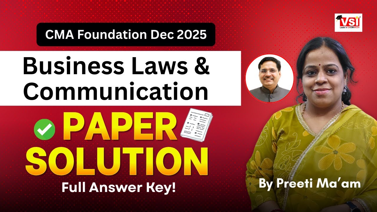 CMA Foundation Dec 2025 | Fundamental of Business Laws & Communication Full Paper Solution💯