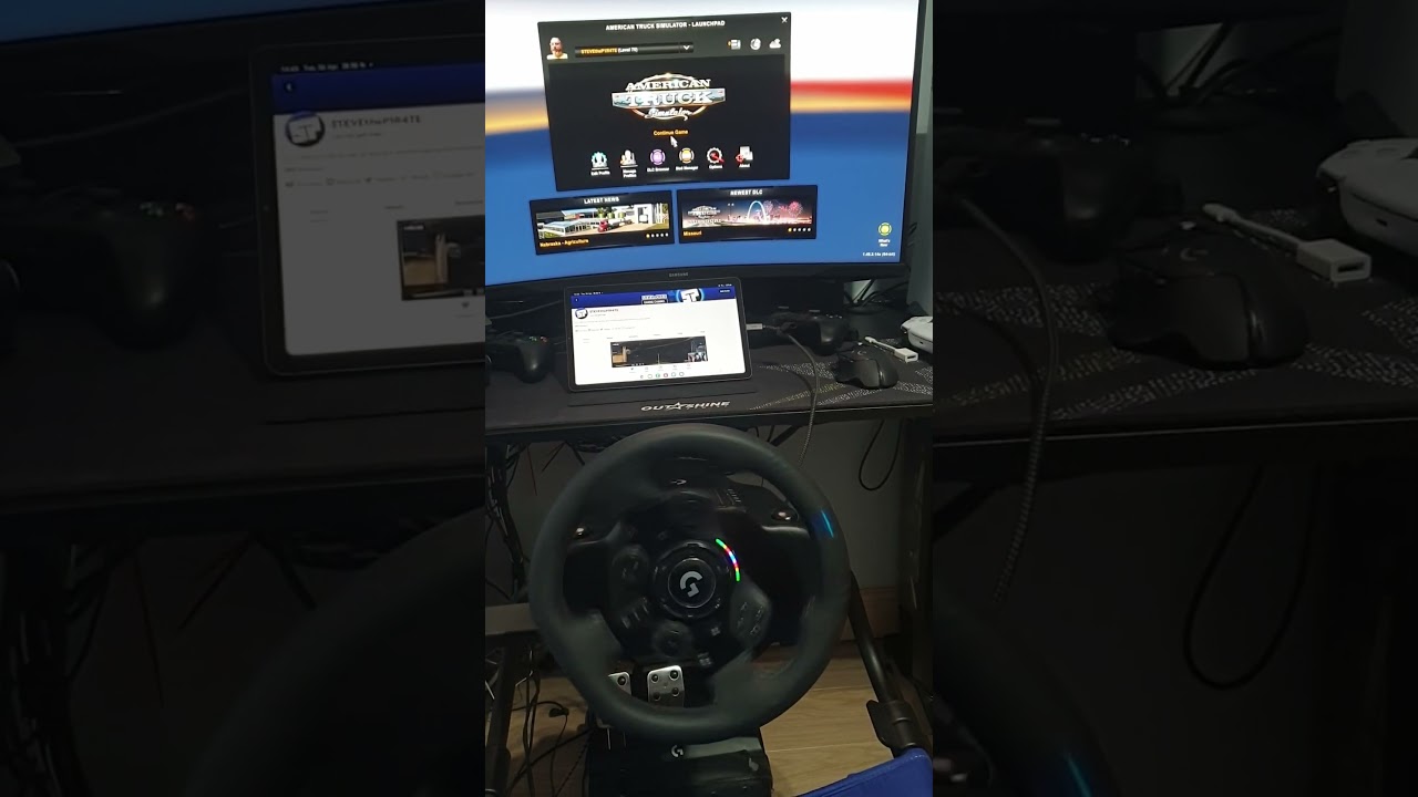 G923 for AMERICAN TRUCK SIMULATOR  Wheel plugged in #americantrucksimulator #logitechg923
