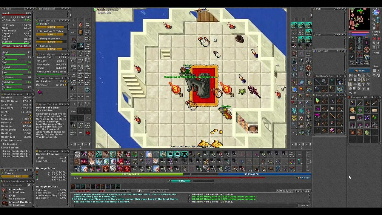 Tibia: Between the Lines Quest (Knight)