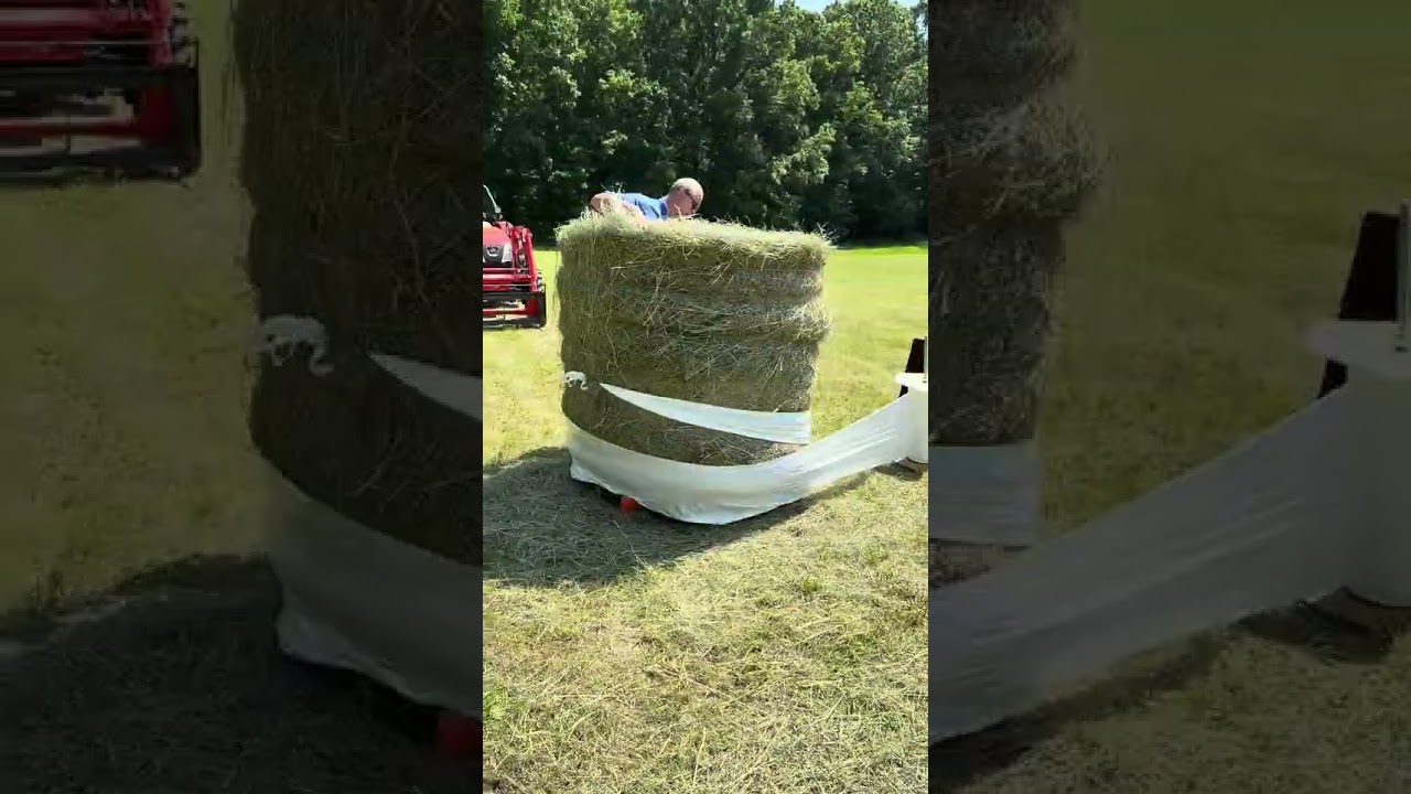Genius homemade bale wrapper 😎 We love seeing the ingenuity of our customers and employees 💪🏼 #hay