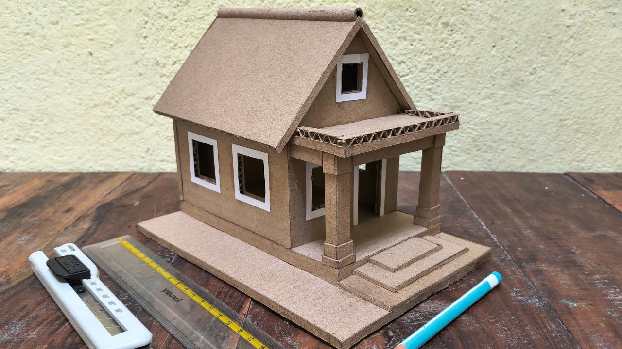 How to make a beautiful house with cardboard || cardboard se easy ghar kaise banaye || #diy #house 