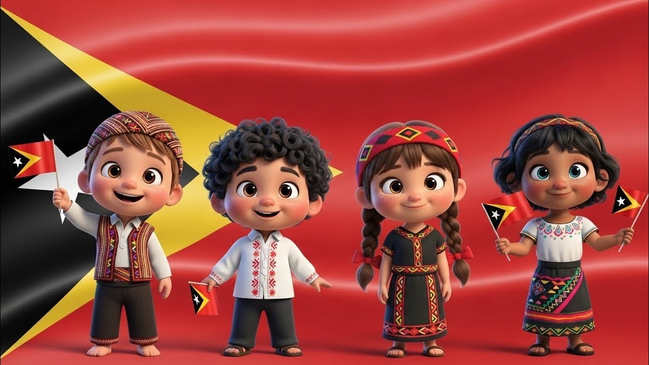 🇹🇱 East Timor Kids Anthem | “Pátria” | Kids Flags Learning | Timor-Leste History & Facts#easttimor 