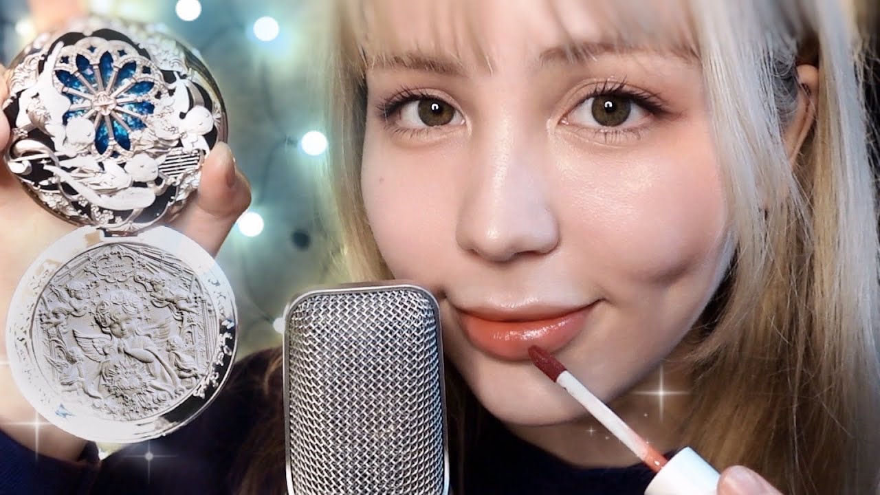 ASMR アトピー肌の毎日メイクをする音💄囁き・マウスサウンド・コスメタッピング🧚