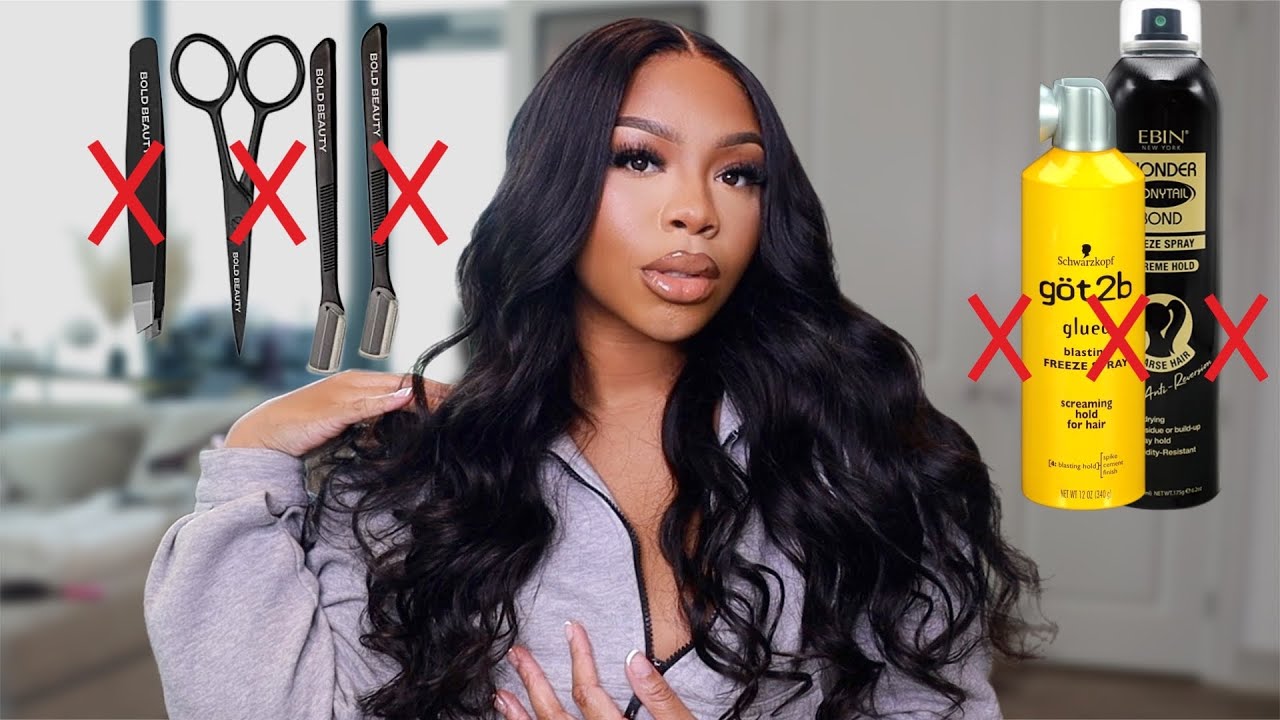 A WIG FOR THE GIRLS THAT HATE: WIGS, PLUCKING, GLUING & HAIR SPRAY! Easy/Beginner wig ft Unice hair