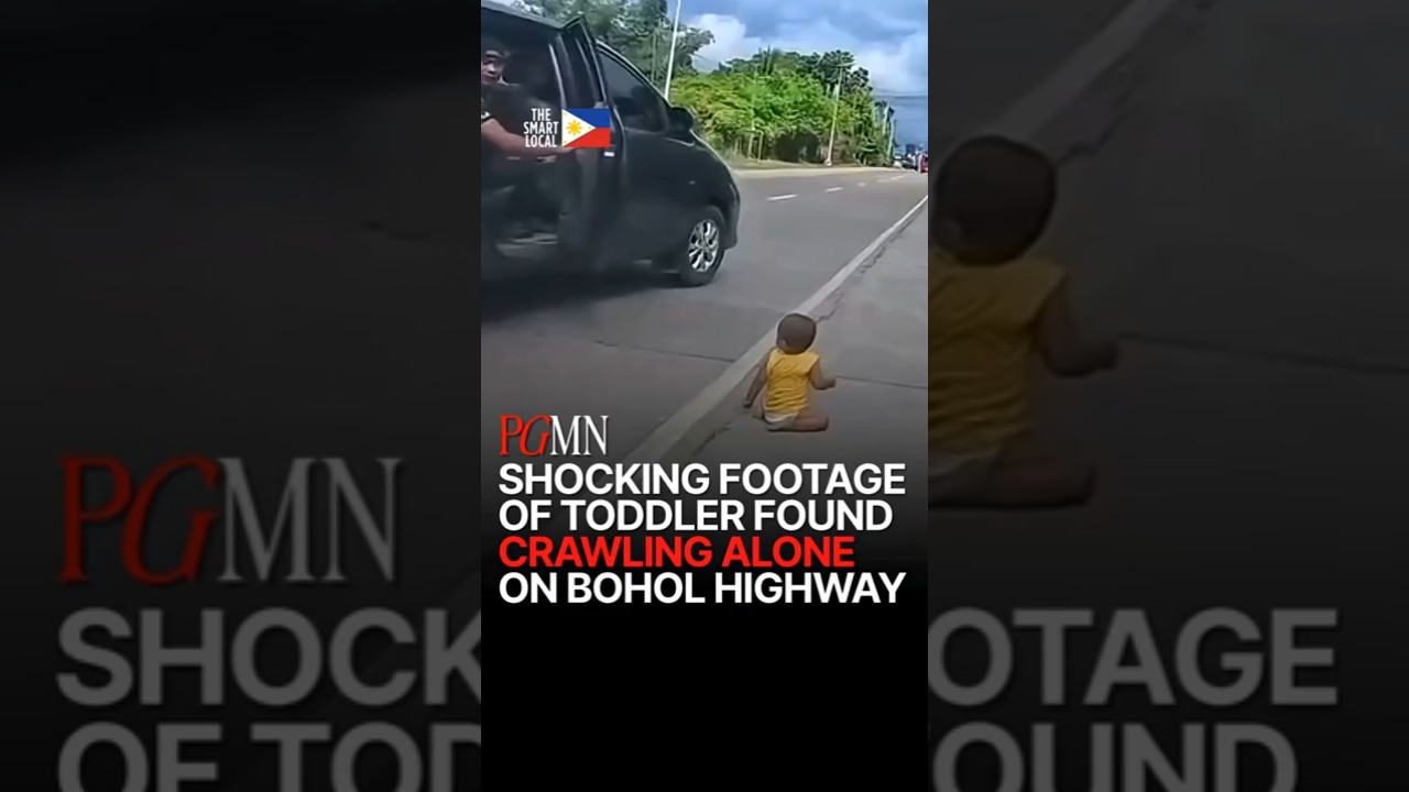 Shocking footage of toddler found crawling alone on Bohol Highway