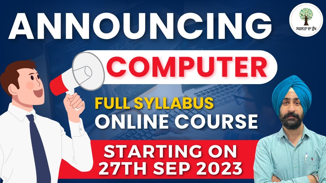 PSSSB Patwari, VDO, Punjab Police SI | COMPUTER Full Syllabus Online Course | By Jaskaran Sir