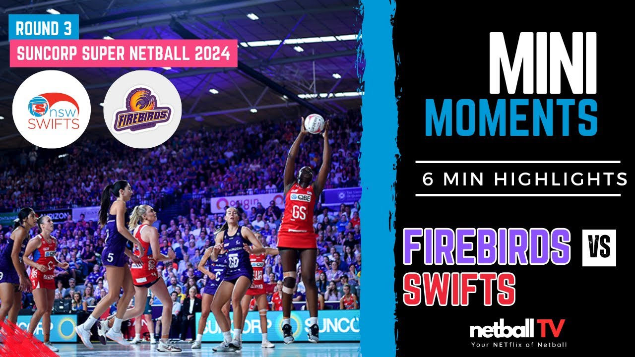 R3 SSN QLD FIREBIRDS V NSW SWIFTS | Mini Moments Highlights | Netball Highlights |