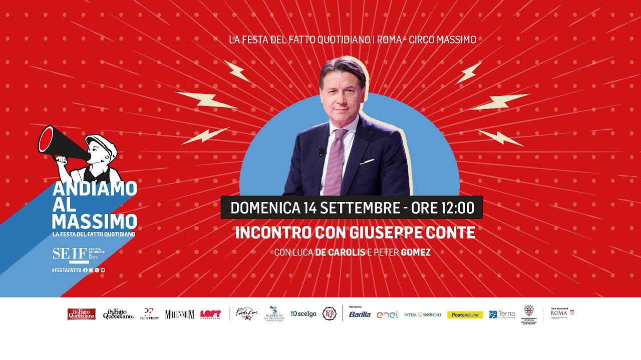 Incontro con Giuseppe Conte alla Festa del Fatto