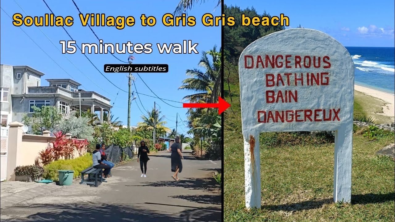 Souillac Village to Gris Gris beach by Walk in 15 minutes | South Mauritius 🇲🇺