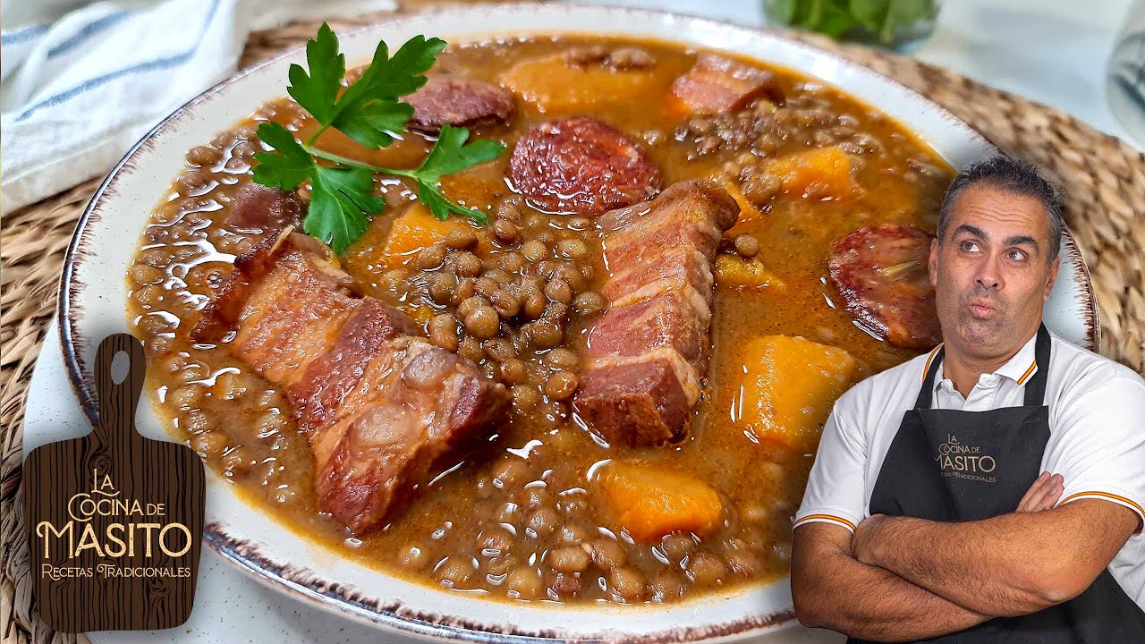 LENTEJAS con CHORIZO y calabaza ¡una COMBINACION de EXITO!
