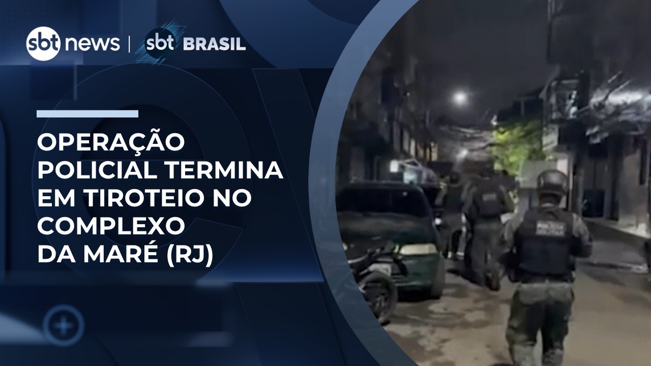 Tiroteio durante opera&ccedil;&atilde;o policial no Complexo da Mar&eacute; (RJ) deixa suspeito baleado | #SBTBrasil