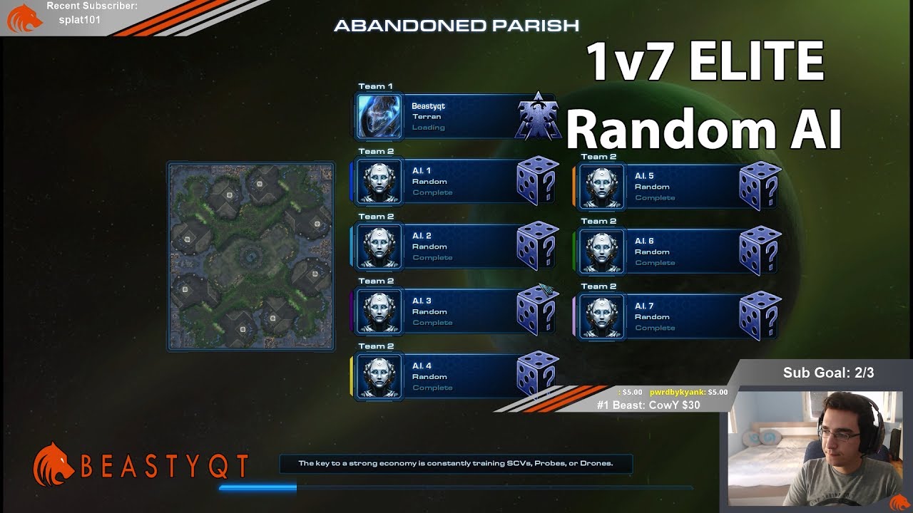 StarCraft 2: Terran 1 vs 7 ELITE Случайный ИИ (САМЫЙ СЛОЖНЫЙ!)