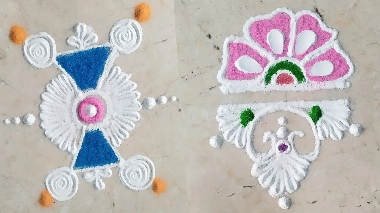 2 Simple and easy daily doorstep rangoli designs@RangoliblisswithPriya