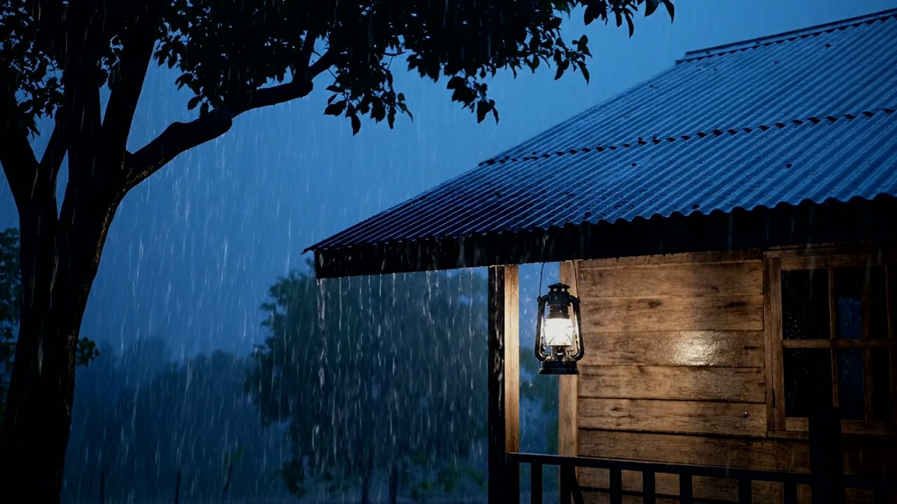 No Ads Rain Sounds for Sleeping - ASMR Deep Rain on Tin Roof for Natural Sleep Induction
