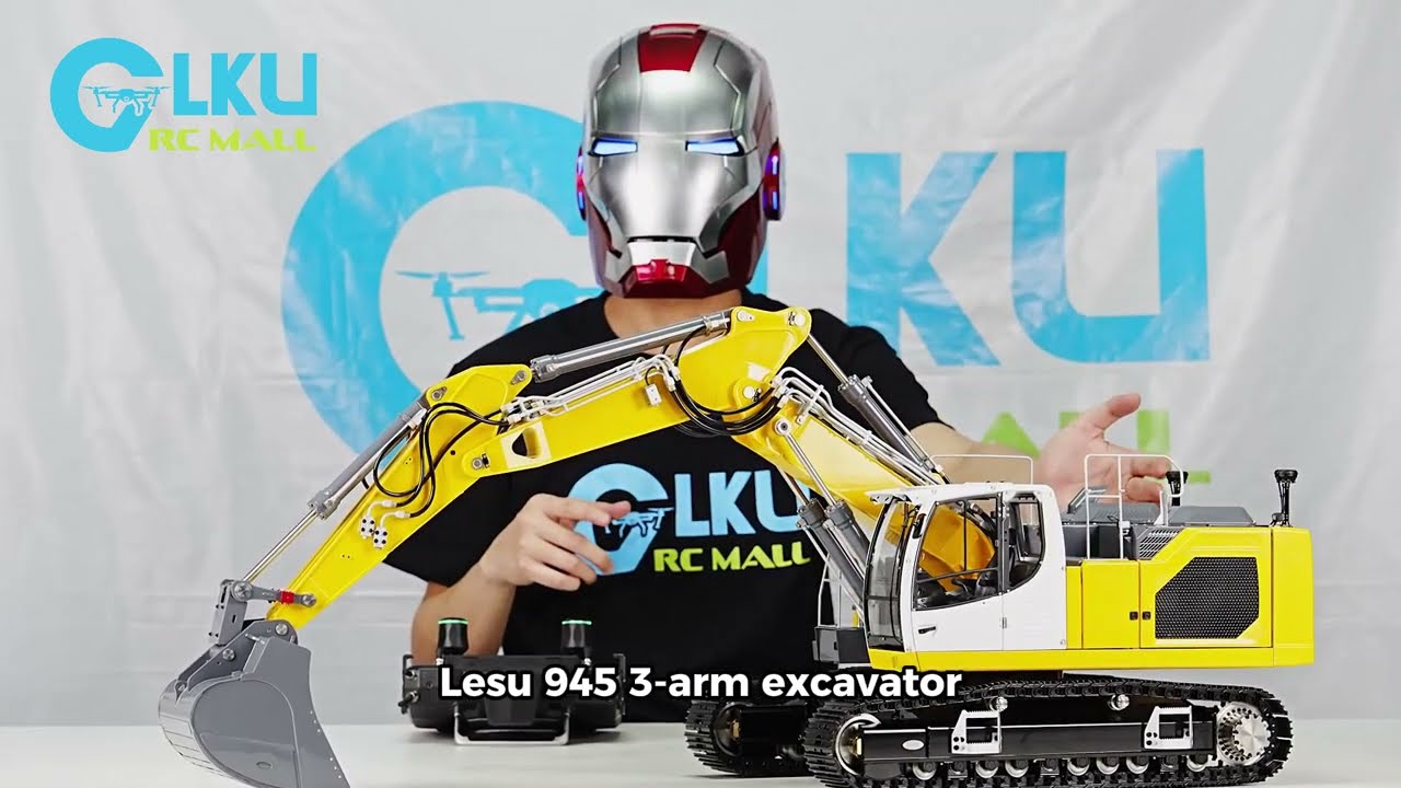 🤩Unboxing New Excavator from LESU  1/14 Hydraulic Metal 945 3-arm Excavator
