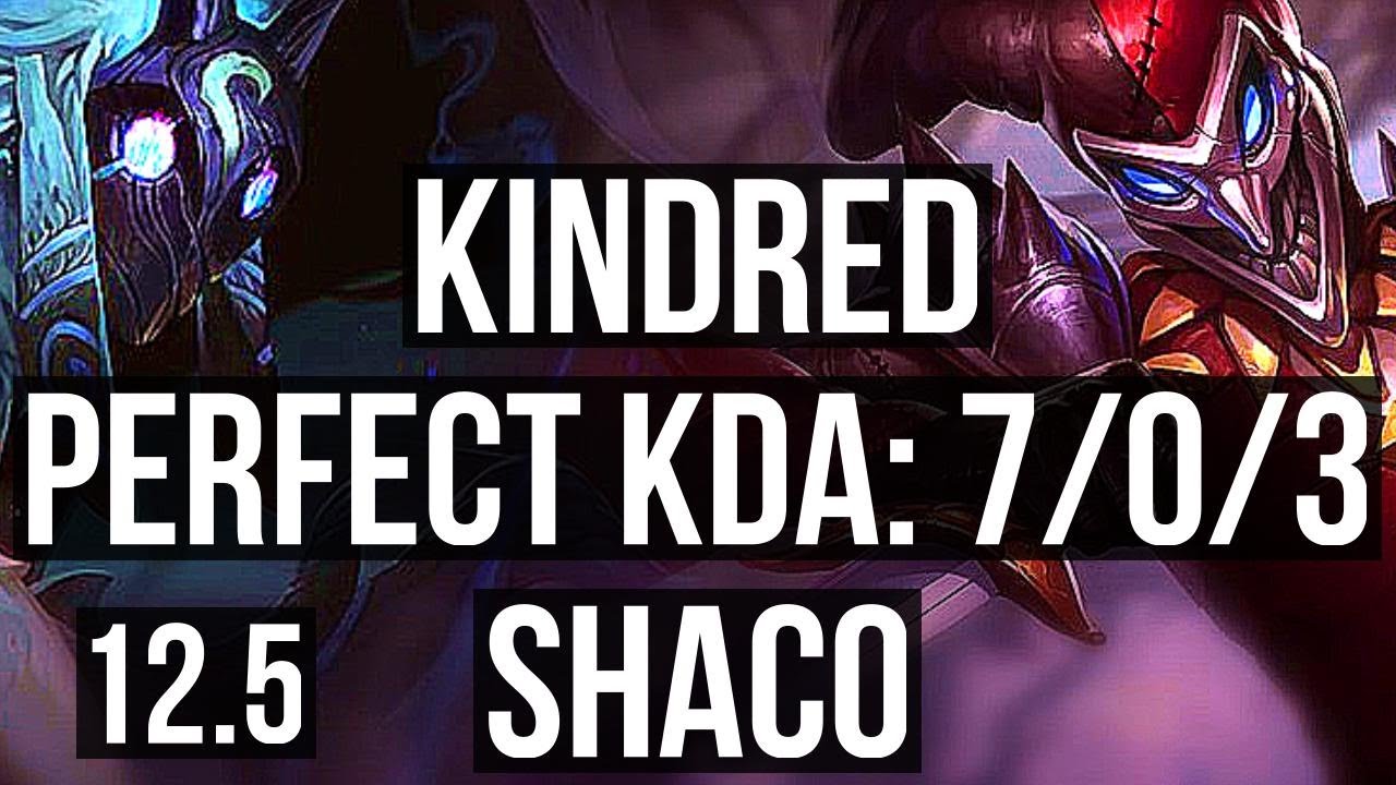 KINDRED vs SHACO (JNG) | 7/0/3, Rank 6 Kindred, Godlike | KR Challenger | 12.5