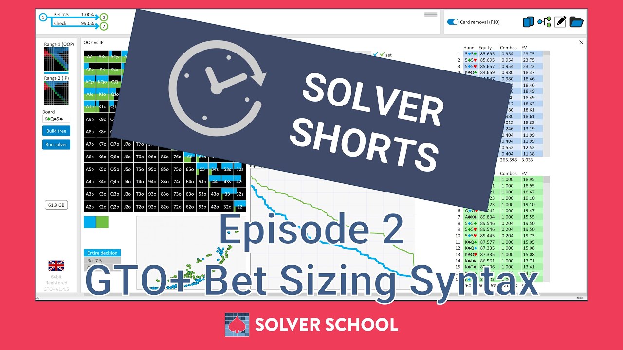 Solver Shorts Episode 2: GTO+ Bet Sizing Syntax