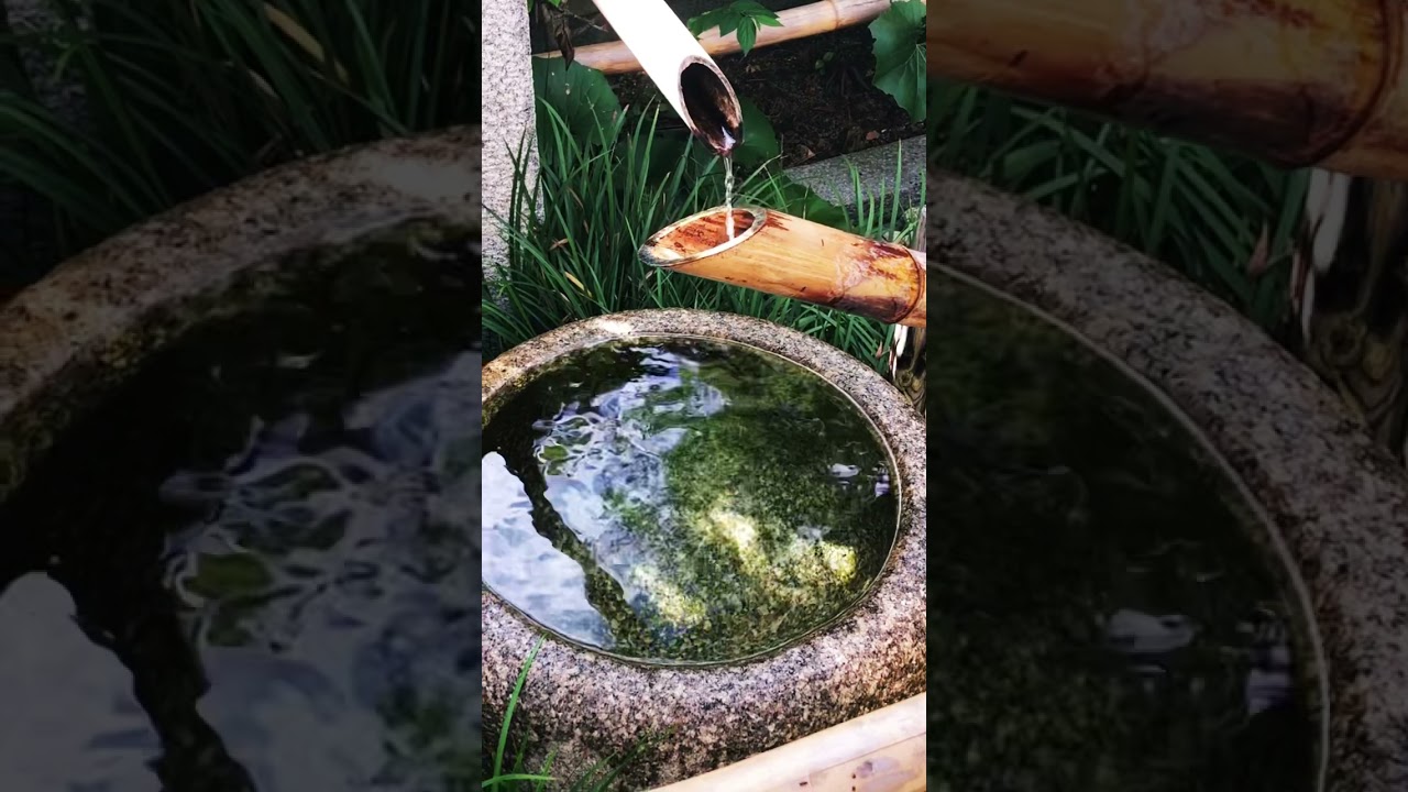 Japanese traditional Sozu Water Fountain in Kyoto