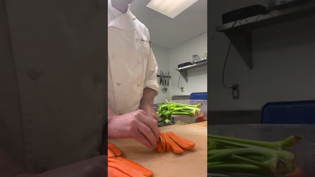 Yu  Kurosaki Shizuku R2 240mm gyuto. A Ferrari of knives. 2/3 Mire poix for soup.