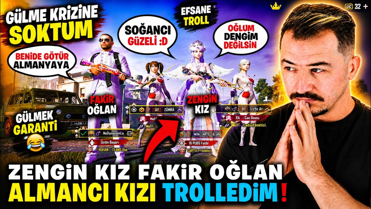 ZENGİN KIZ FAKİR OĞLAN 😎 ALMANCI KIZI TROLLEDİM 😂 Gülme Krizine Soktum - PUBG MOBİLE TROLL