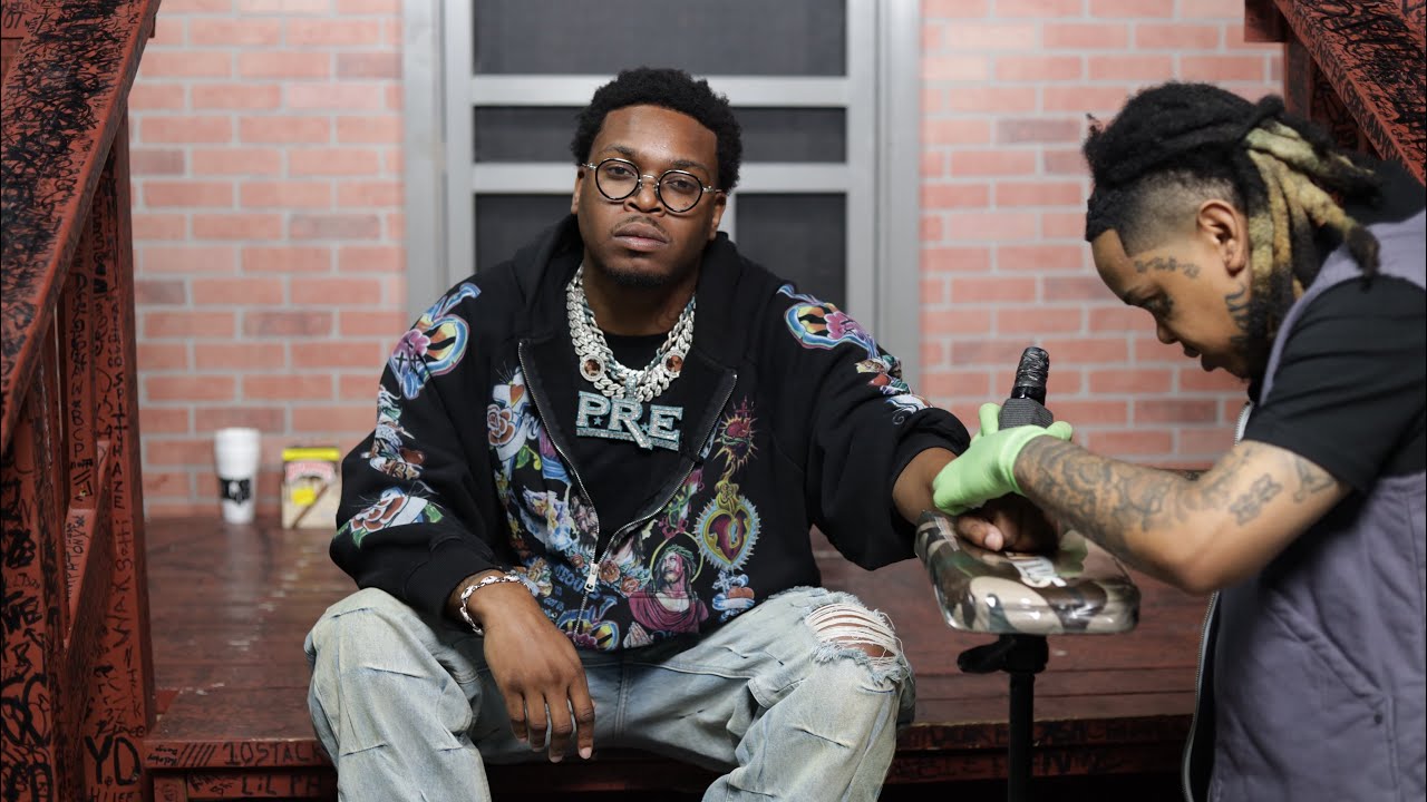 Kenny Muney Gets PRE Tattoo During Interview & Talks About Young Dolph, Key Glock, Kenjamin Franklin