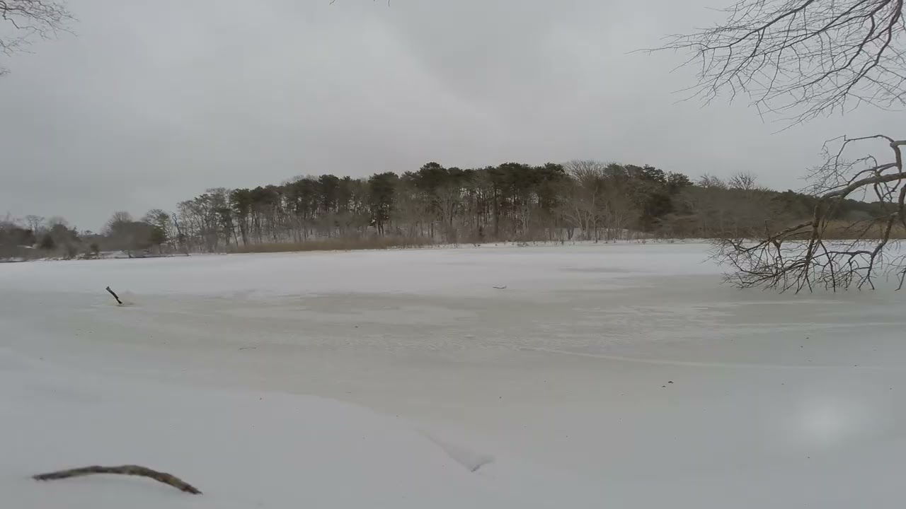 Bitterly Cold and Windy Day on the frozen lake