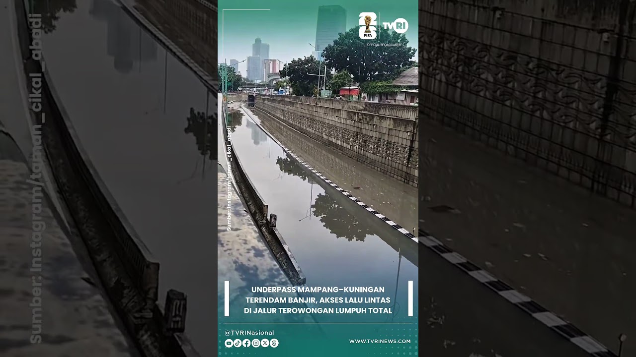 Underpass Mampang&ndash;Kuningan Terendam Banjir, Akses Lalu Lintas Di Jalur Terowongan Lumpuh Total