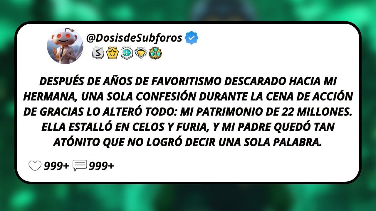 Después De Años De Favoritismo Descarado Hacia Mi Hermana, Una Sola Confesión Durante La Cena...