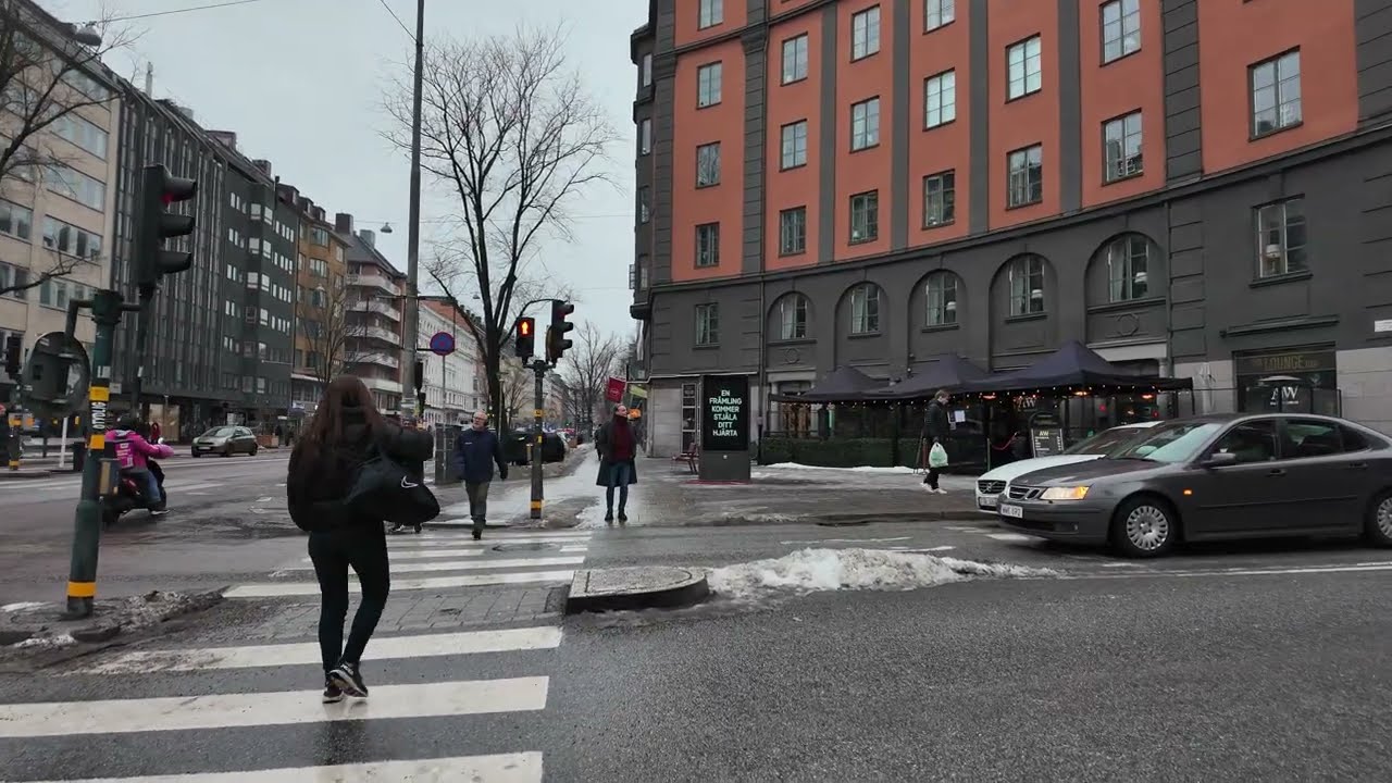 Stockholm City Centre Winter Walk ❄️🇸🇪 4K Snowy Streets & Nordic Atmosphere