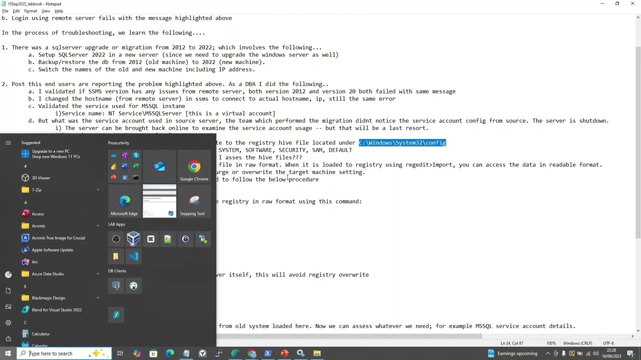 MSSQL: The target principal name is incorrect. Cannot generate SSPI context