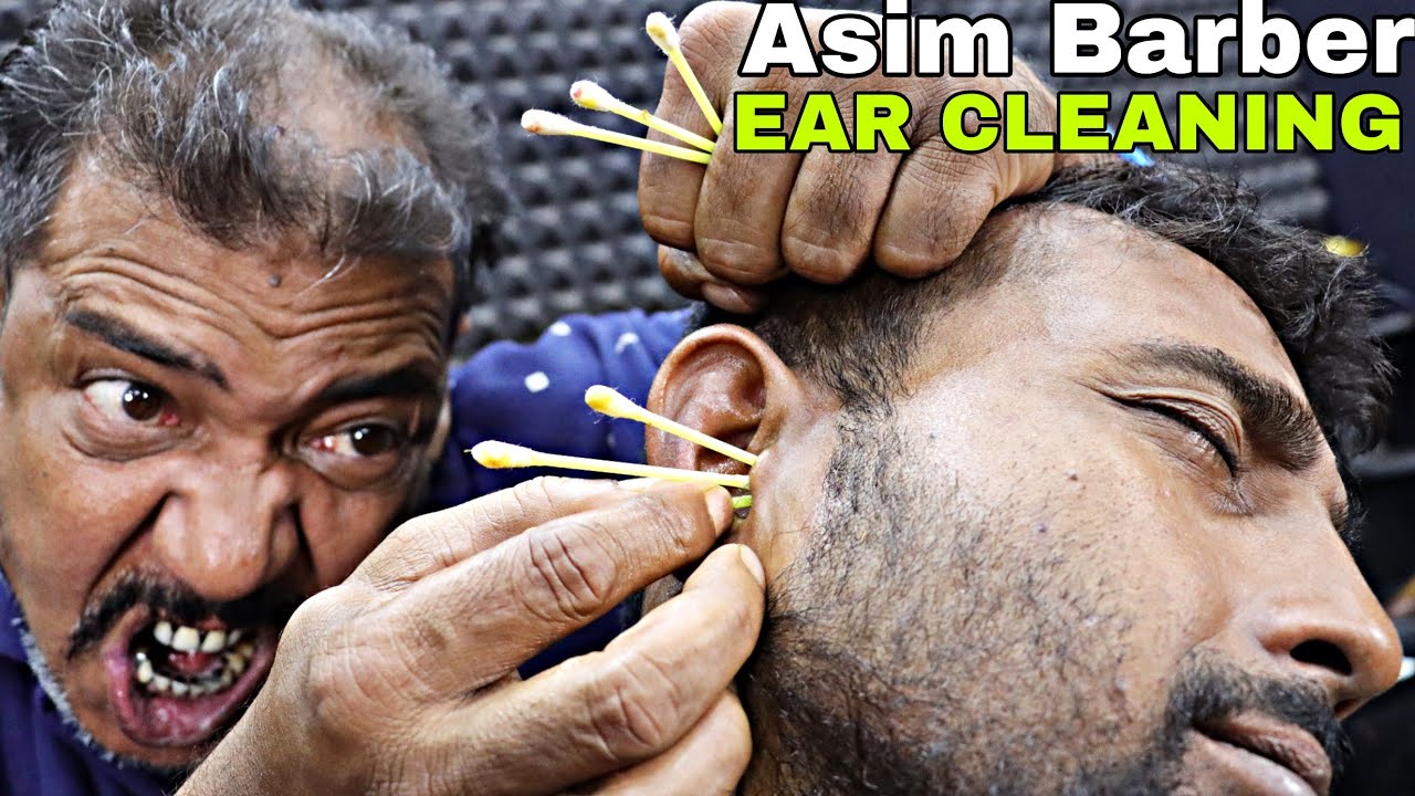 Asim Barber Ear Cleaning with Oil | Head & Ear Massage | Hair, Ear & Neck Cracking | ASMR