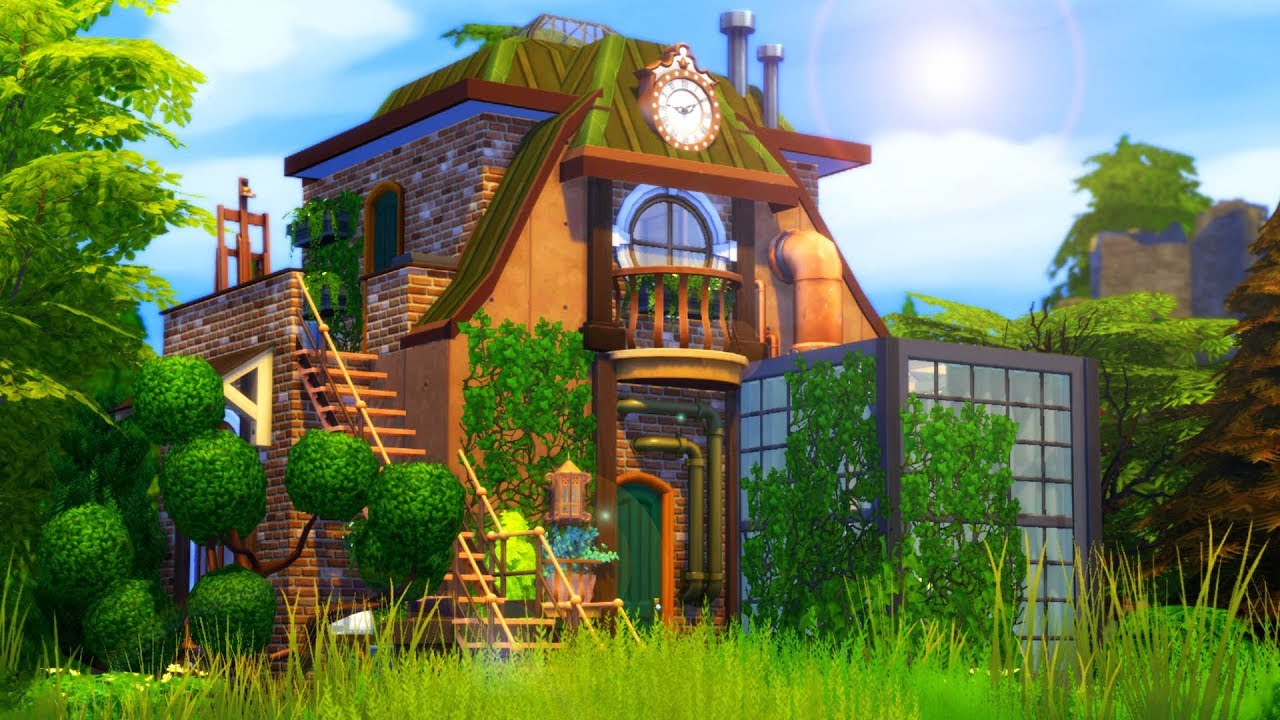 МАЛЕНЬКИЙ ДОМ В СТИЛЕ СТИМПАНК // Sims 4 Быстрая постройка
