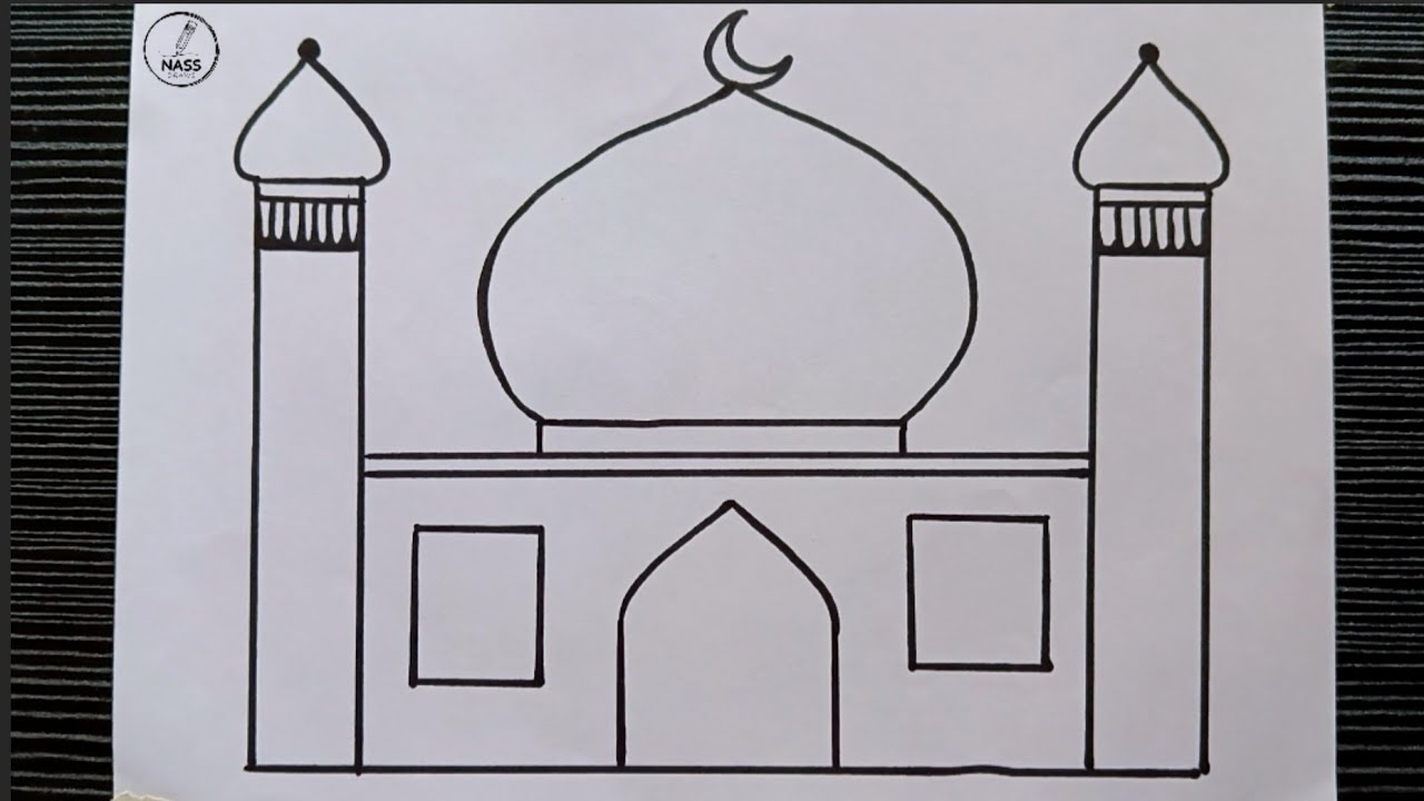 How to draw Mosque|| Mosque drawing|| how to draw a Mosque 