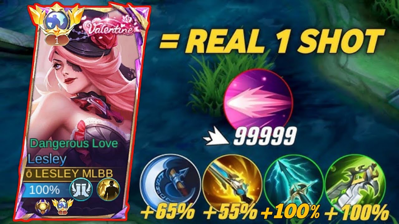 BUILD HARAM LESLEY 1HIT REAL NO COUNTER | MOBILE LEGENDS BANG BANG
