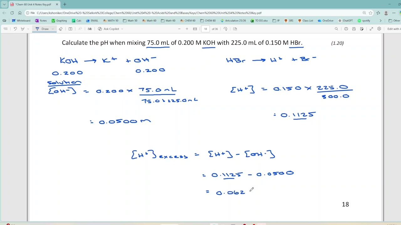4.13 Calculating pH when Strong Acids and Bases are Mixed