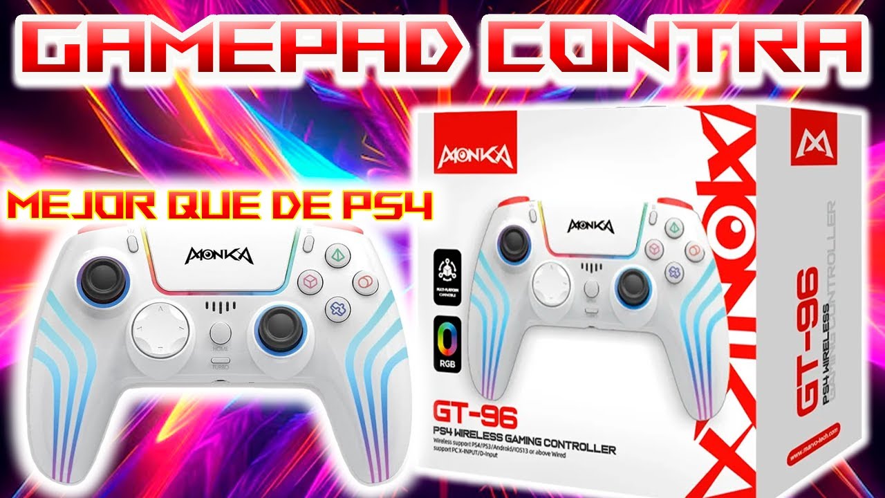 GAMEPAD MONKA CONTRA GT96, MEJOR QUE CONTROL DE PLAY 4, ESTILO GAMERS