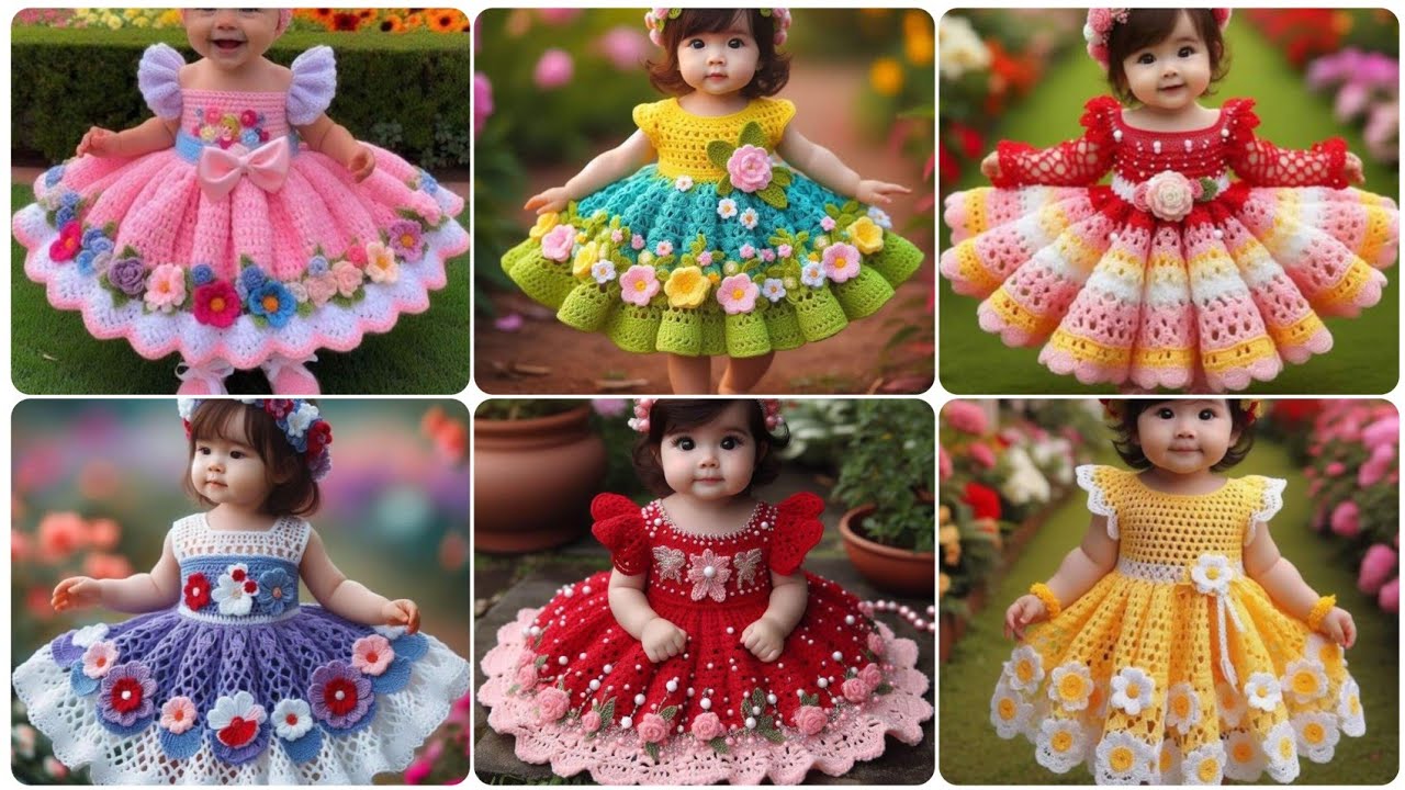 i love this yarn crochet patterns || crochet white dress for baby girl/crochet baby dress 0-3 months