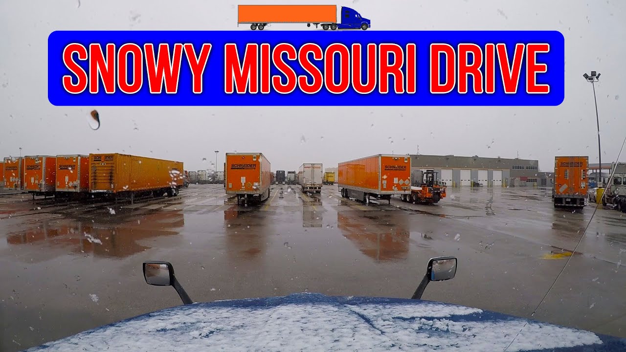 Snowy Missouri Drive After A Day Of Delays In Indiana