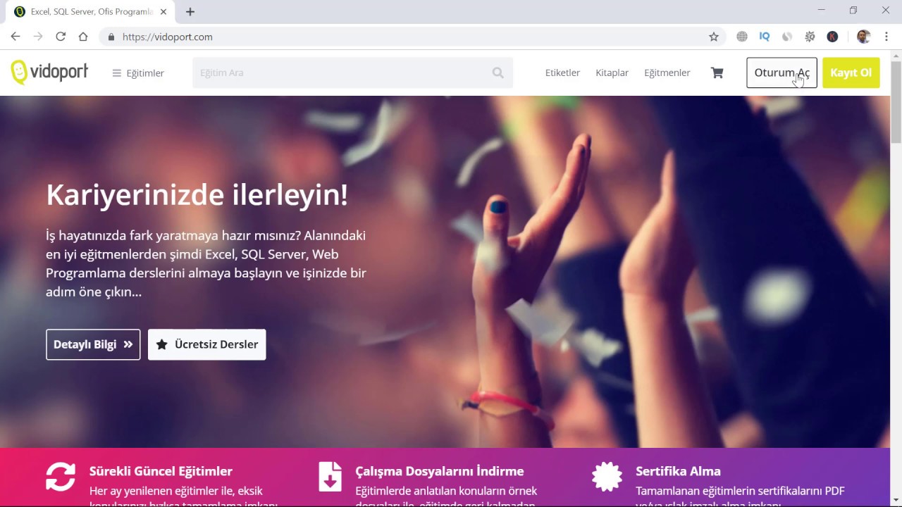 Excel vidoport &uuml;zerinde izleme listeleri oluşturarak, eğitimlerinizi kendiniz planlayın.