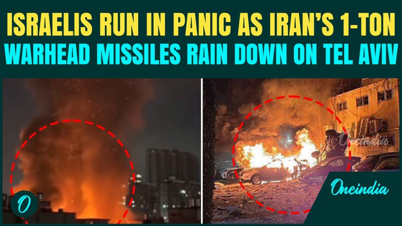 Iran BOMBARDUJE Tel Awiw NIEWIDZIANE FILMY: Pociski z głowicami o masie 1 tony uderzają w Tel Awiw | Żelazna Kopuła NIE ZDARŁA?