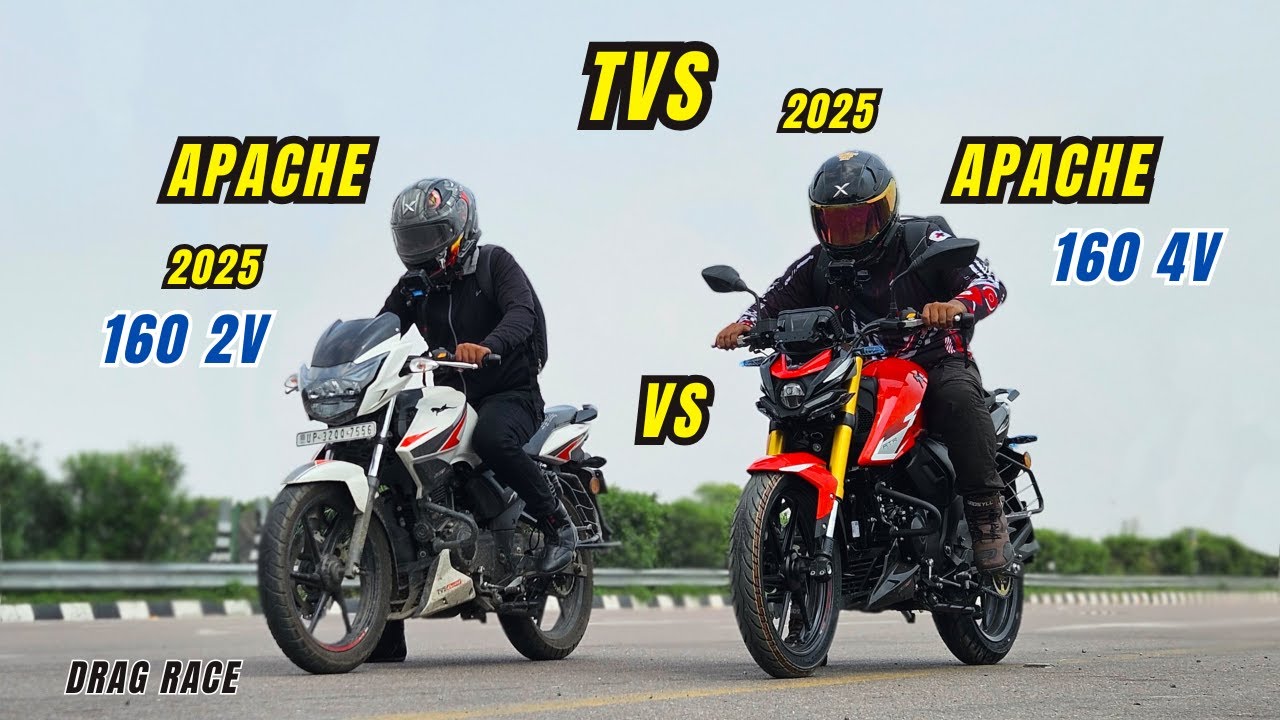2025 TVS Apache RTR 160 4V (LED Headlamp + TFT) vs Apache 160 2V 🔥 Drag Race | कौन जीतेगा?